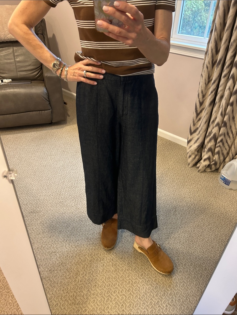 NWOT Brochu Walker Wide-Leg Cropped Pants in Dark Indigo - Picture 2 of 5